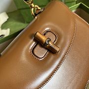 Gucci Mini Top Handle Bag With Bamboo Leather Brown 686864 17x12x7.5cm - 5