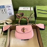 Gucci Mini Top Handle Bag With Bamboo Leather Pink 686864 17x12x7.5cm - 1