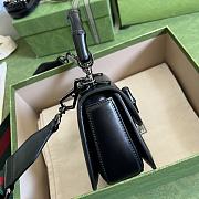 Gucci Mini Top Handle Bag With Bamboo Leather Black 686864 17x12x7.5cm - 3