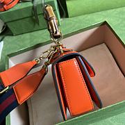 Gucci Mini Top Handle Bag With Bamboo Leather Orange 686864 17x12x7.5cm - 3