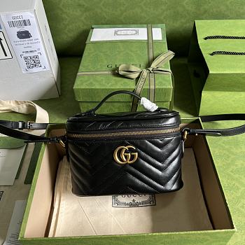 Gucci Mini GG Marmont Vanity Leather Cross-body Bag 672253 19x13x7cm