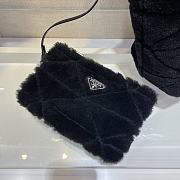 Prada Shearling Tote Black 1BG378 26x23x11cm  - 6