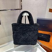 Prada Shearling Tote Black 1BG378 26x23x11cm  - 5