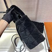 Prada Shearling Tote Black 1BG378 26x23x11cm  - 3