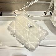 Prada Shearling Tote White 1BG378 26x23x11cm  - 5