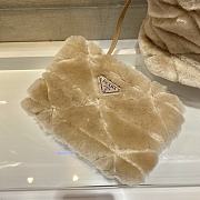 Prada Shearling Tote Brown 1BG378 26x23x11cm  - 6