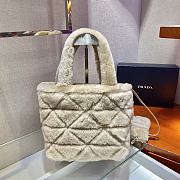 Prada Shearling Tote Brown 1BG378 26x23x11cm  - 2