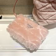 Prada Shearling Tote Pink 1BG378 26x23x11cm  - 2