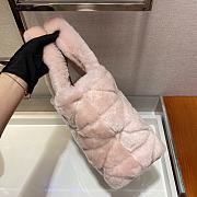 Prada Shearling Tote Pink 1BG378 26x23x11cm  - 3