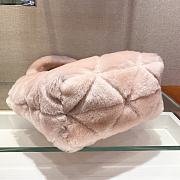 Prada Shearling Tote Pink 1BG378 26x23x11cm  - 6