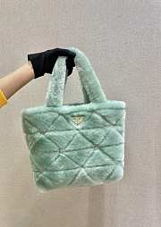 Prada Shearling Tote Mint 1BG378 26x23x11cm   - 1