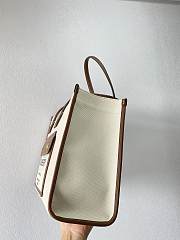 Burberry Small Leather Freya Tote  Two-tone Canvas Tan 80441381 33x12.5x26cm - 5