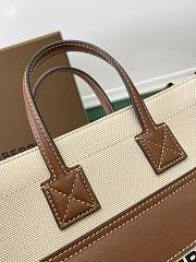 Burberry Mini Leather Freya Tote  Two-tone Canvas Tan 23x8x19cm - 3