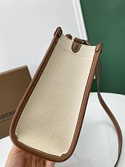 Burberry Mini Leather Freya Tote  Two-tone Canvas Tan 23x8x19cm - 2