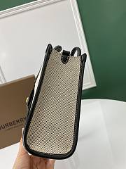 Burberry Mini Leather Freya Tote  Two-tone Canvas Black 23x8x19cm - 5