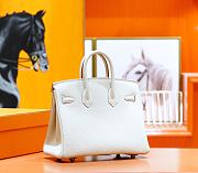 Hermes Birkin Togo In Smooth Leather White 25cm - 4