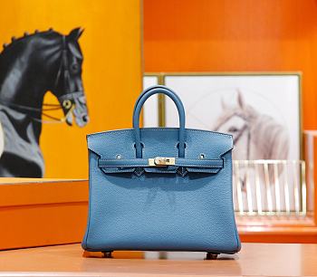 Hermes Birkin Togo In Smooth Leather Blue 25cm