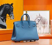 Hermes Birkin Togo In Smooth Leather Blue 25cm - 4