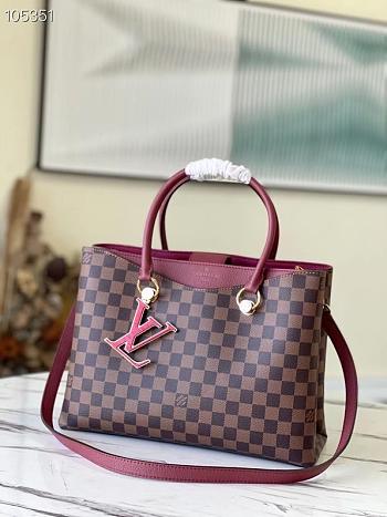 Louis Vuitton Riverside Damier Canvas Rubby Red N40052 36x25x15cm