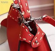 Fendi Mini Peekaboo Iconic Grained Leather Red 8BN244 23x11x18cm - 4