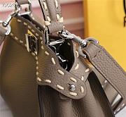 Fendi Mini Peekaboo Iconic Grained Leather Gray 8BN244 23x11x18cm - 5