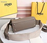 Fendi Mini Peekaboo Iconic Grained Leather Gray 8BN244 23x11x18cm - 3