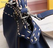 Fendi Mini Peekaboo Iconic Grained Leather Navy 8BN244 23x11x18cm - 5