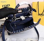 Fendi Mini Peekaboo Iconic Grained Leather Navy 8BN244 23x11x18cm - 4