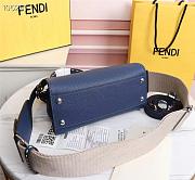 Fendi Mini Peekaboo Iconic Grained Leather Navy 8BN244 23x11x18cm - 2