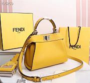 Fendi Mini Peekaboo Iconic Grained Leather Yellow 8BN244 23x11x18cm - 4