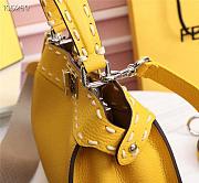 Fendi Mini Peekaboo Iconic Grained Leather Yellow 8BN244 23x11x18cm - 2