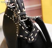 Fendi Mini Peekaboo Iconic Grained Leather Black 8BN244 23x11x18cm - 6