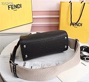 Fendi Mini Peekaboo Iconic Grained Leather Black 8BN244 23x11x18cm - 3