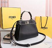 Fendi Mini Peekaboo Iconic Grained Leather Black 8BN244 23x11x18cm - 4