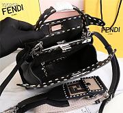 Fendi Mini Peekaboo Iconic Grained Leather Black 8BN244 23x11x18cm - 2