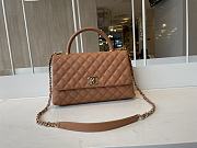 Chanel Cocohandle Flap Bag Gold-tone Metal Grained Leather Brown A92991 28cm - 1