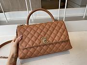 Chanel Cocohandle Flap Bag Gold-tone Metal Grained Leather Brown A92991 28cm - 5