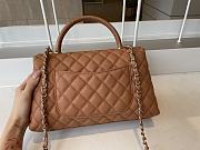 Chanel Cocohandle Flap Bag Gold-tone Metal Grained Leather Brown A92991 28cm - 3