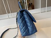 Chanel Cocohandle Flap Bag Gold-tone Metal Grained Leather Blue A92991 28cm - 6