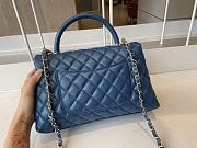 Chanel Cocohandle Flap Bag Gold-tone Metal Grained Leather Blue A92991 28cm - 5