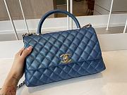 Chanel Cocohandle Flap Bag Gold-tone Metal Grained Leather Blue A92991 28cm - 4