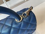 Chanel Cocohandle Flap Bag Gold-tone Metal Grained Leather Blue A92991 28cm - 3