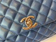 Chanel Cocohandle Flap Bag Gold-tone Metal Grained Leather Blue A92991 28cm - 2