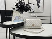 Chanel Cocohandle Flap Bag Gold-tone Metal Grained Leather White A92991 28cm - 1