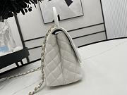 Chanel Cocohandle Flap Bag Gold-tone Metal Grained Leather White A92991 28cm - 5