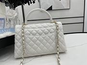 Chanel Cocohandle Flap Bag Gold-tone Metal Grained Leather White A92991 28cm - 3
