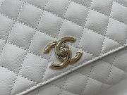 Chanel Cocohandle Flap Bag Gold-tone Metal Grained Leather White A92991 28cm - 2