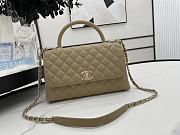 Chanel Cocohandle Flap Bag Gold-tone Metal Grained Leather Taupe A92991 28cm - 4