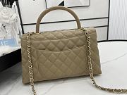 Chanel Cocohandle Flap Bag Gold-tone Metal Grained Leather Taupe A92991 28cm - 3