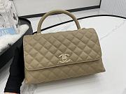 Chanel Cocohandle Flap Bag Gold-tone Metal Grained Leather Taupe A92991 28cm - 2